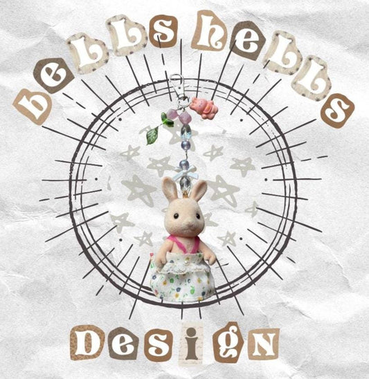 Floral bunny keyring