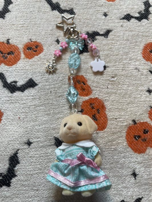 Colourful Yellow Labrador Keyring